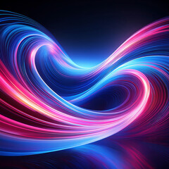  Abstract Swirling Waves of Blue and Pink Light on Dark Background- This digital art feature_1(12)