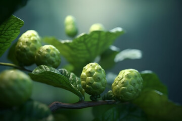 bergamot fruit or Kaffir lime hanging on treebergamot fruit or Kaffir lime hanging on tree