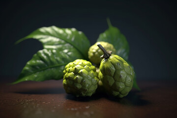 Fototapeta premium bergamot fruit or Kaffir lime hanging on treebergamot fruit or Kaffir lime hanging on tree
