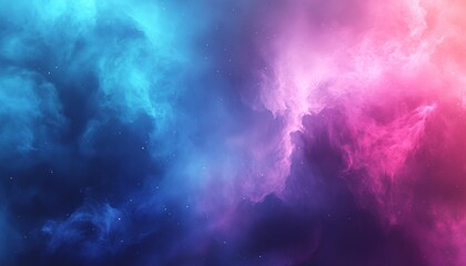 An Abstract Background with Pink Blue Nebula in Space
