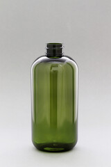 Studio shot of empty plastic detergent or shampoo bottle