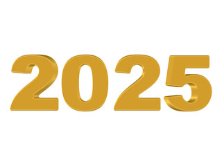 3d gold text 2025