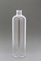 Studio shot of empty plastic detergent or shampoo bottle