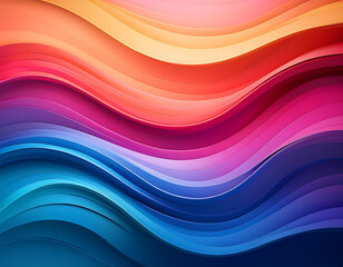  Abstract Wavy Layers of Colorful Gradients, Digital Art- This digital artwork features laye_1(22)