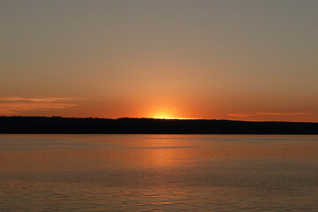 Sunset at lake Ammersee in Bavaria, Germany