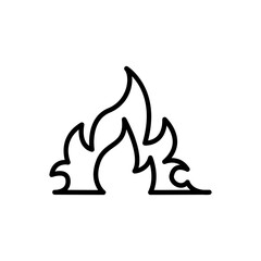 Fire, flame, burn icon in thin line style vector illustration graphic design