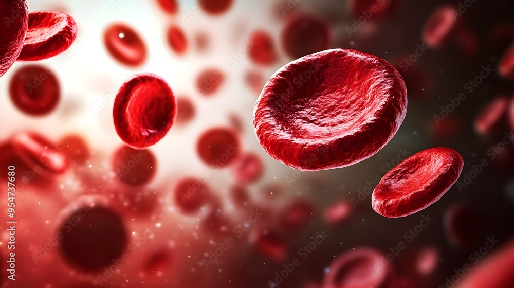 Aufkleber captivating macro photography showcasing the intricate color and shape contrast of red blood cells s