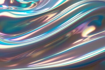 Iridescent Three-Dimensional Wave Pattern with Shiny Gradient and Fluid Aura