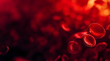 Macro photography of a close up view of red blood cells clumping together in a blood smear showcasing the intricate details and patterns for medical and scientific analysis research