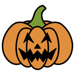 Halloween Jack O Lantern Pumpkin Isolated On White