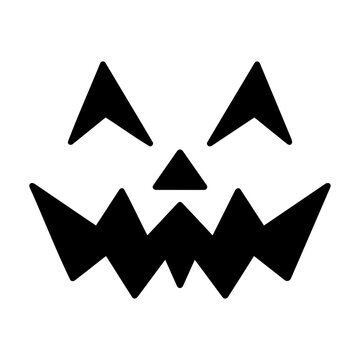 Jack O Lantern Scary Halloween Face Isolated On White