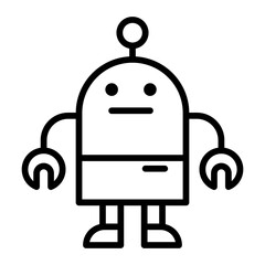 Robot icon in thin line style vector illustration graphic design