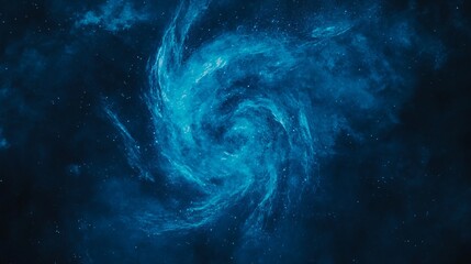 A mesmerizing blue spiral galaxy swirling in the depths of space.