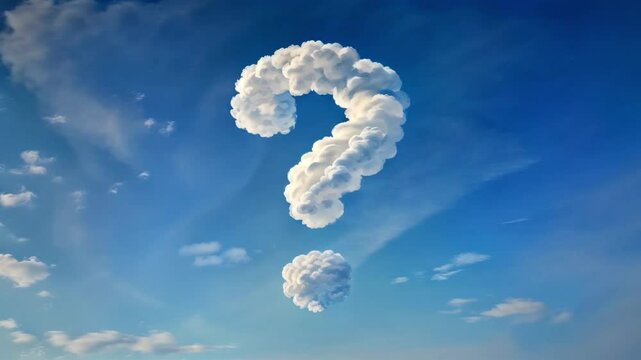 question mark shaped cloud in the sky