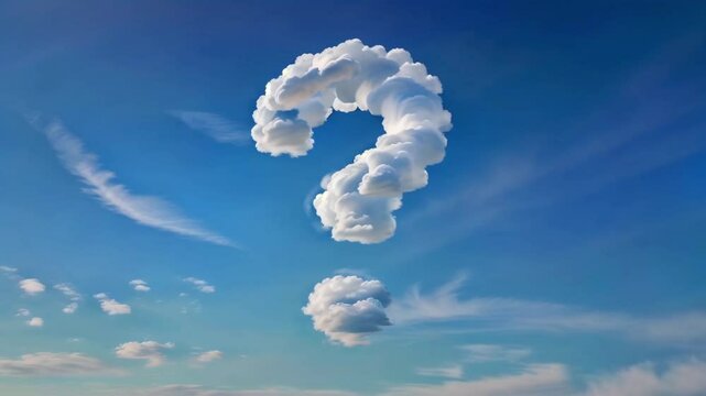 question mark shaped cloud in the sky
