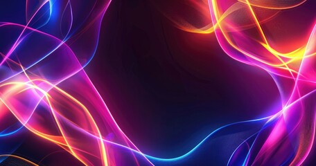 A vibrant abstract background featuring flowing lines of colorful light, ideal for digital designs or artistic projects.