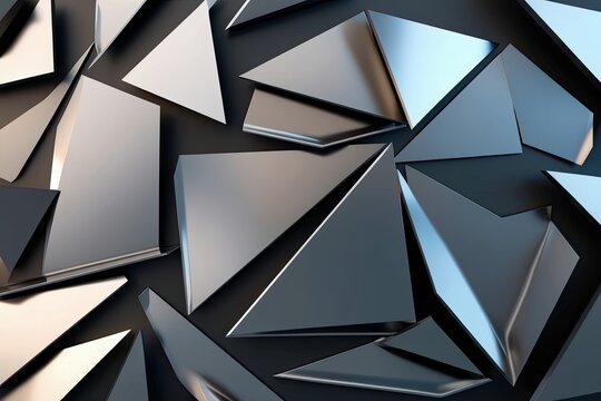 Edgy Three-Dimensional Background Design with Angular Metal Shards