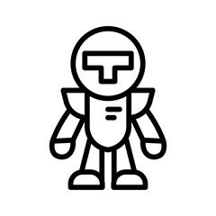Robot icon in thin line style vector illustration graphic design