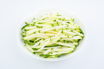A plate of fresh shredded pumpkin
