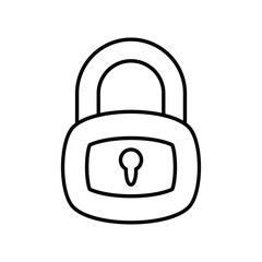 lock line icon with white background vector stock illustration