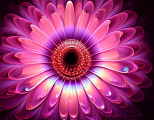 Fototapeta premium Closeup Illustration of a Pink Daisy Flower Detailed Artistic Floral Design and Botanical Art