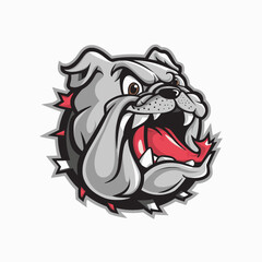 bulldog head design illustration logo on white background