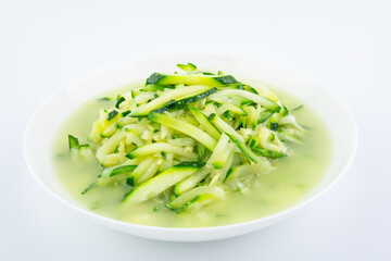 A dish of home-cooked fried pumpkin shreds