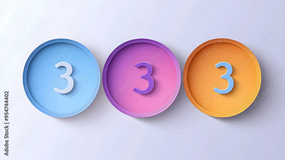Aufkleber infographic 3d circle label template design.infograph with 3 number options or steps. infographic el