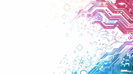 A banner design featuring a circuit board illustration, showcasing an abstract modern futuristic theme related to engineering and technology on a white background