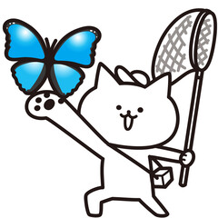 加工ok　ねこ素材No.268 蝶