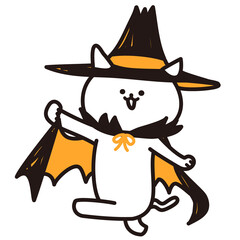 加工ok　ねこ素材No.274 Halloween_魔法使い猫