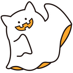 加工ok　ねこ素材No.273 Halloween_おばけ猫