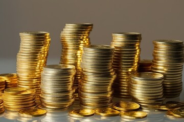 Piles of Gleaming Gold Coins and Rich Treasures on a Transparent Background