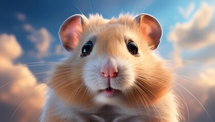 Closeup portrait of a very funny-looking Hamster