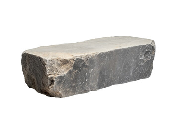 Stone Block with transparent background. Rectangular Stone block. Cut-out Stone Block. Isolated