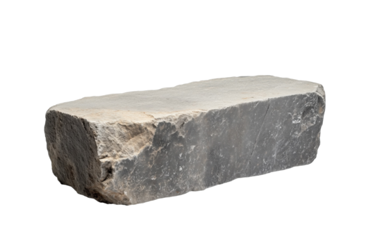 Stone Block with transparent background. Rectangular Stone block. Cut-out Stone Block. Isolated
