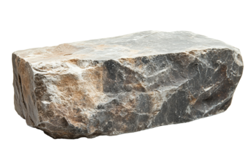 Stone Block with transparent background. Rectangular Stone block. Cut-out Stone Block. Isolated