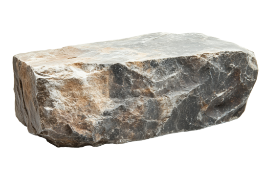 Stone Block with transparent background. Rectangular Stone block. Cut-out Stone Block. Isolated