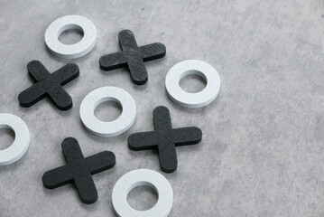 Wooden Tic Tac Toe Game on a Table: Classic Strategy and Fun for All Ages