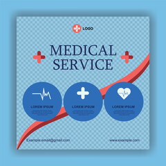 social media template for medial or clinic business design vector