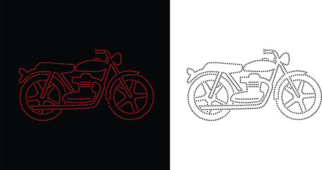 Rhinestone modern sport motorcycle vector Design. rhinestone modern element vector design for Illustration of collar neck decoration with rhinestones in the form of a necklace.