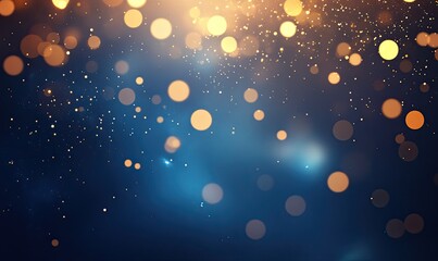 Obraz premium Abstract blue background with bokeh lights and glitter.
