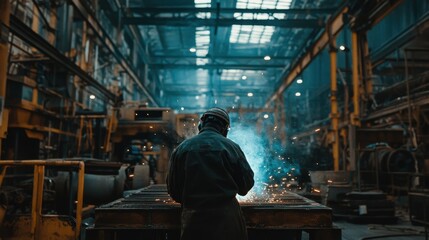 Industrial Welding in a Warehouse