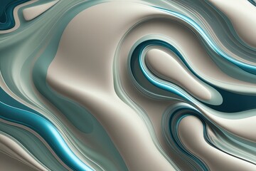 Fototapeta premium Abstract 3D Background with Swirling Liquid Shapes for a Calming Wallpaper Design