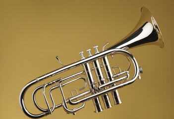 Naklejka premium background white trumpet brass musical instrument