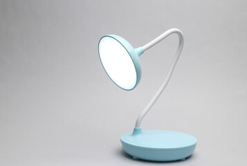 Table flexible wireless led lamp on a gray background