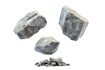 Fototapeta premium Falling Rocks, Isolated with Transparent Background