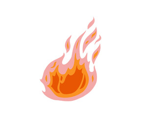 The fire is drawn in a flat style. Hand drawn vector illustration.