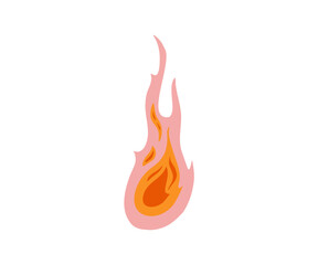 The fire is drawn in a flat style. Hand drawn vector illustration.