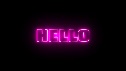 Hello text font with neon light. hello text effect neon style. Hello typography logo for decoration and covering on the black background. © MD. MUNNA ISLAM